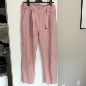 Pink tapered trousers